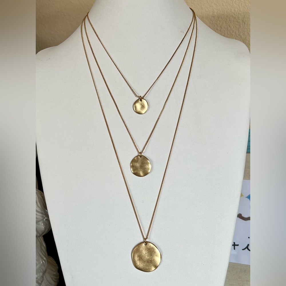 Chloe + Isabel Three-Row Paillette Graduated Pendant Necklace